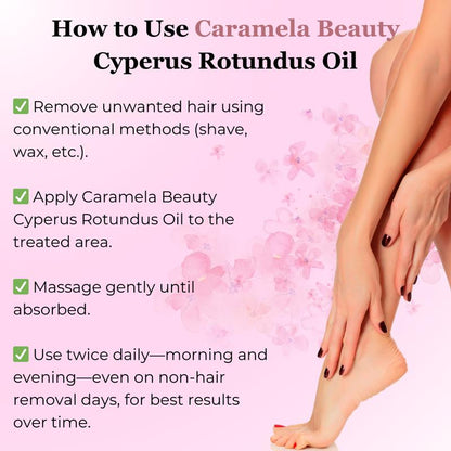 Eloura Cyperus Rotundus Oil for Natural Permanent Hair Reduction